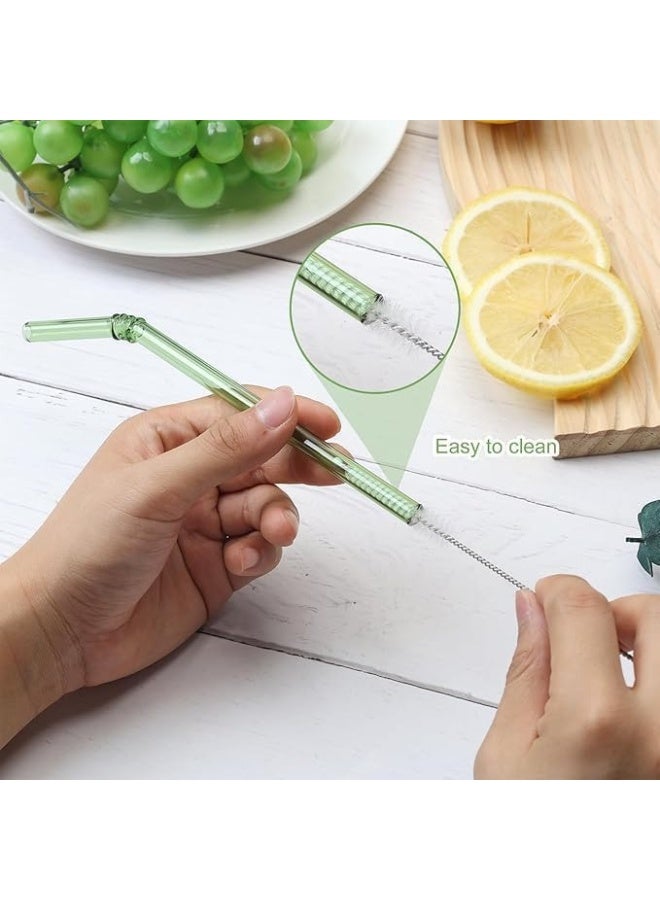 مصاصات زجاجية شفافة، مجموعة من 4 مصاصات ملونة مع فرشاة، مناسبة لجميع أنواع المشروبات - Image 4