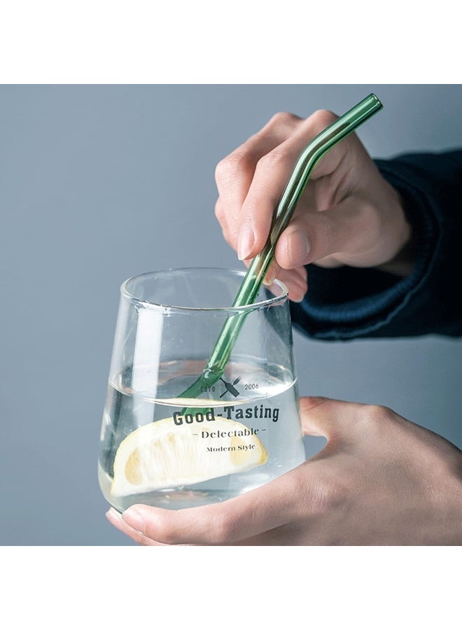 مصاصات زجاجية شفافة، مجموعة من 4 مصاصات ملونة مع فرشاة، مناسبة لجميع أنواع المشروبات - Image 5