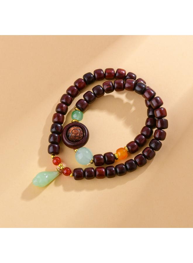 Natural Mountain Sandalwood Bodhi Round Beads Old Beads Bamboo Double Circle Multi-circle Bracelet Plate Playing Buddha Beads Bracelet 
