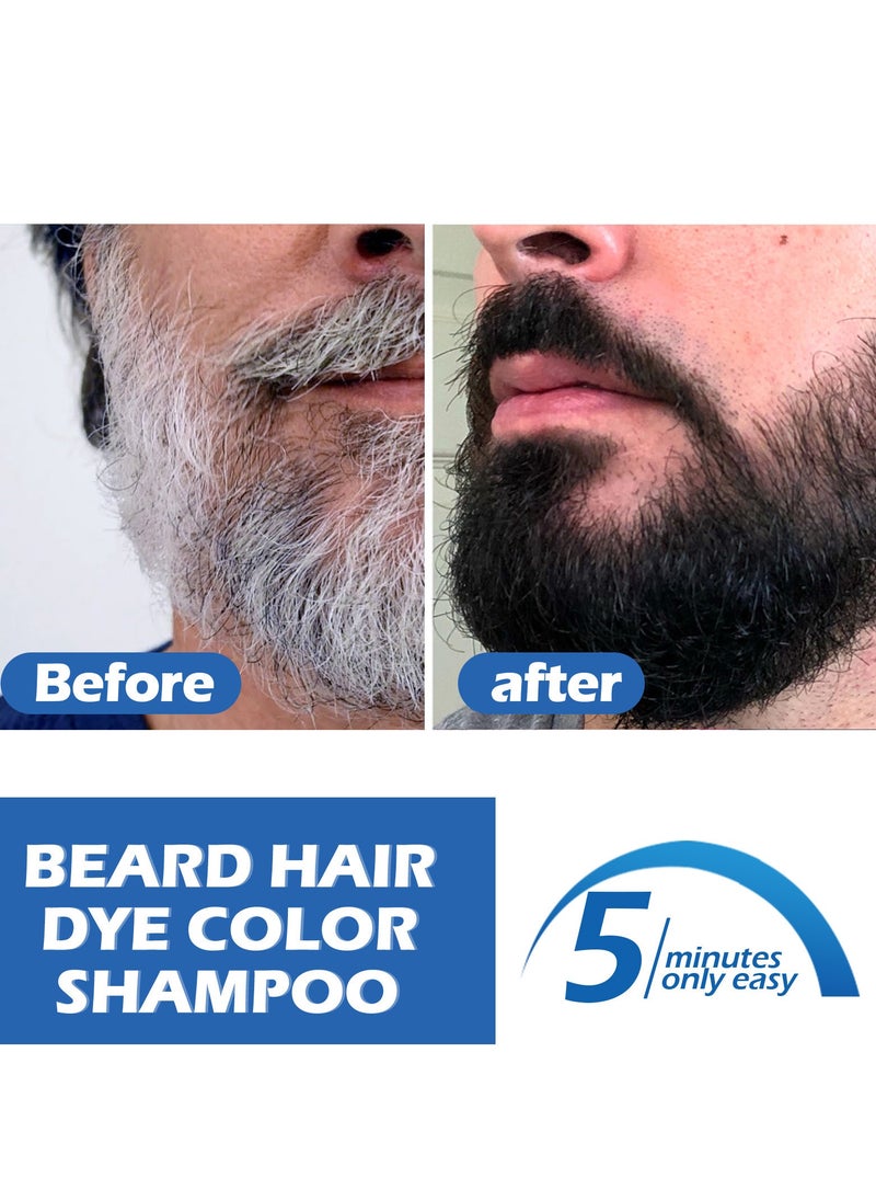 East Moon - Men's Black Beard Dye, Mustache & Beard Dye For Men, Black Hair Dye for Gray Hair Coverage, 3 in 1 Hair Dye Shampoo, Quick & Easy to Use at Home, Long Lasting Beard Color for Men 100ML (Black) - Image 1