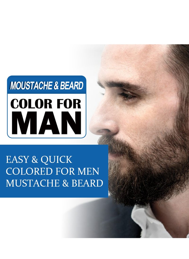 East Moon - Men's Black Beard Dye, Mustache & Beard Dye For Men, Black Hair Dye for Gray Hair Coverage, 3 in 1 Hair Dye Shampoo, Quick & Easy to Use at Home, Long Lasting Beard Color for Men 100ML (Black) - Image 1