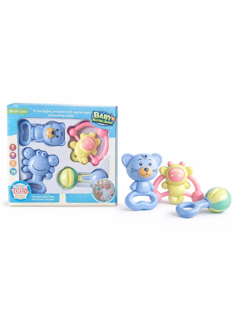 Baby Rattles Set – 4 Pieces, Safe Sensory & Early Development Toys - Image 1