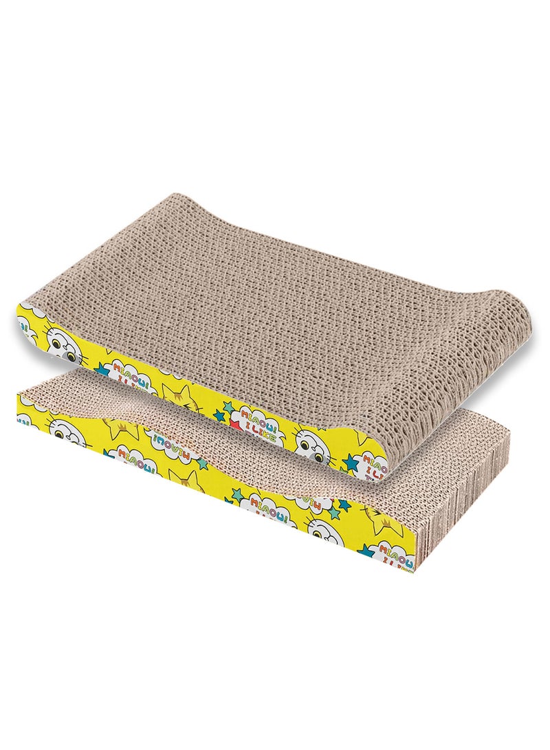 2 Pack Cat Scratcher Cardboard Cat Scratch Pad with Premium Scratch Textures Design Durable Cat Scratching Pad Reversible