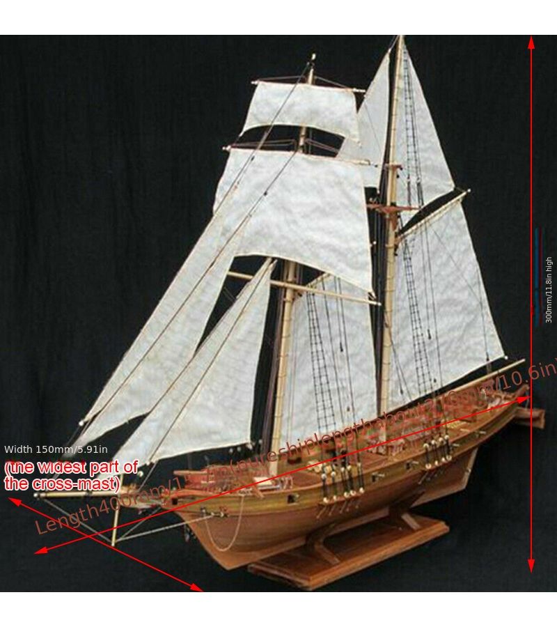 1 Set Halcon Wooden Sailing Boat Model Kit Ship Assembly Decoration Gift - Image 2