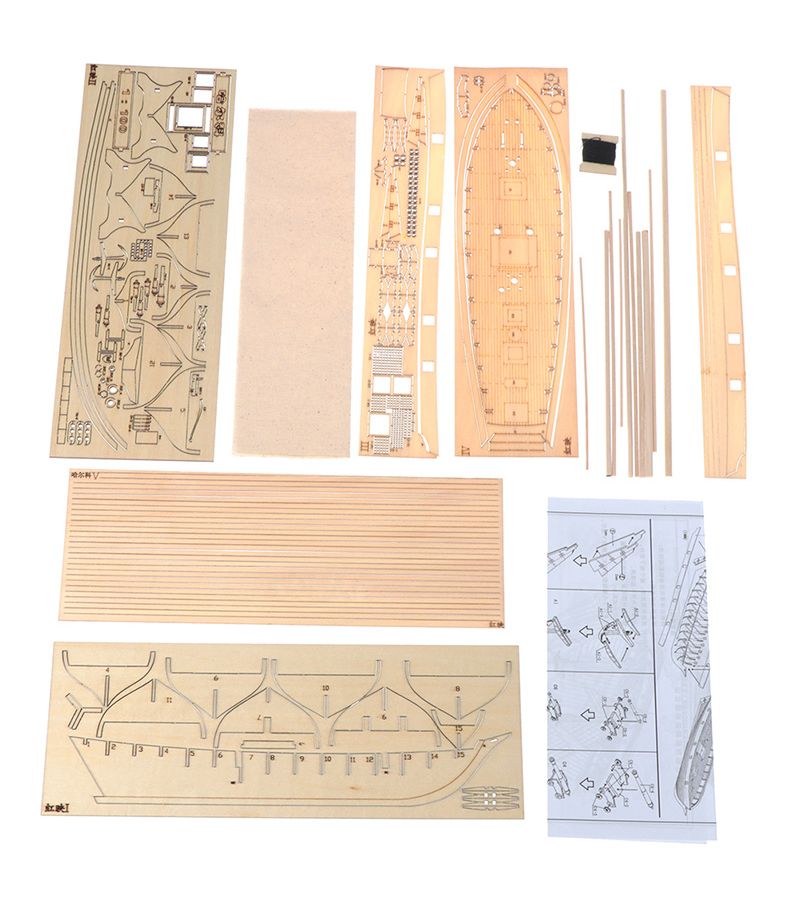 1 Set Halcon Wooden Sailing Boat Model Kit Ship Assembly Decoration Gift - Image 5