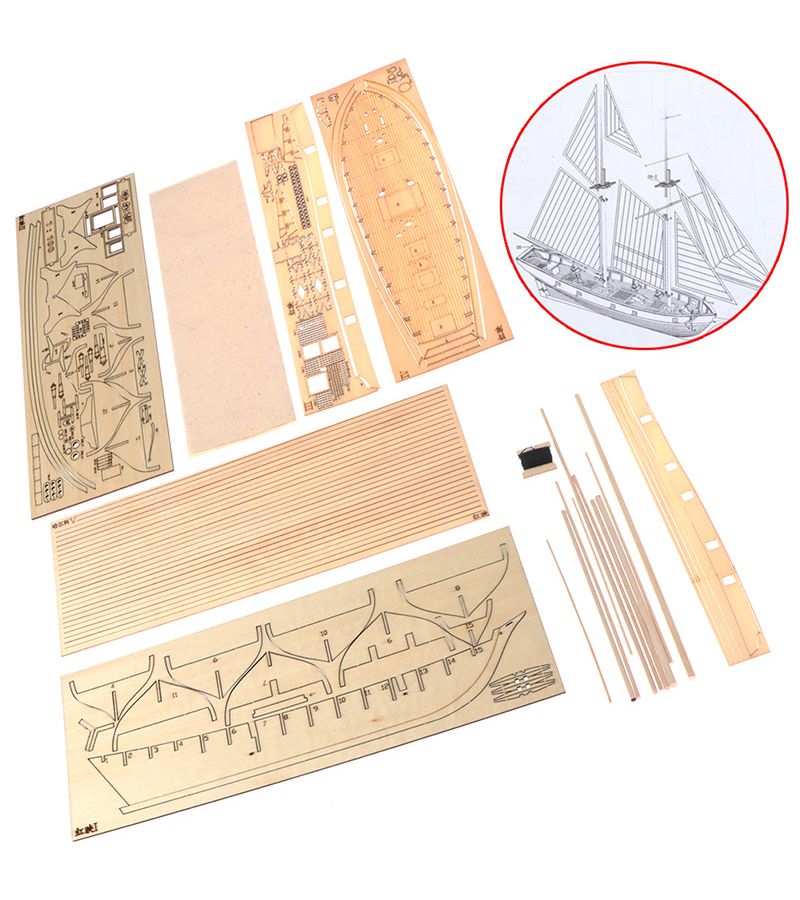 1 Set Halcon Wooden Sailing Boat Model Kit Ship Assembly Decoration Gift - Image 3
