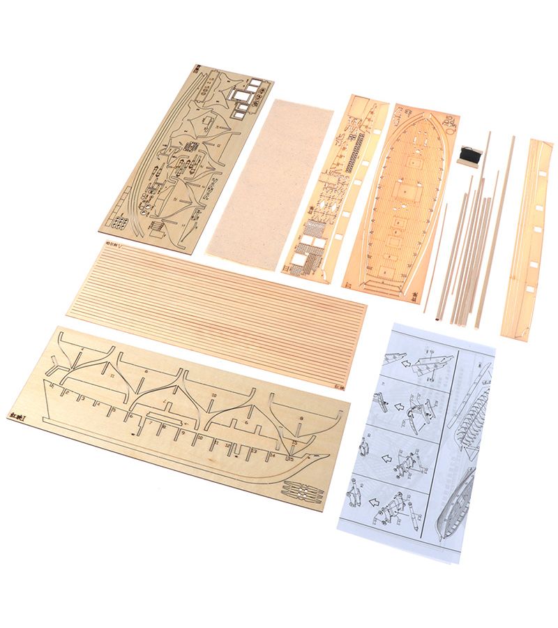 1 Set Halcon Wooden Sailing Boat Model Kit Ship Assembly Decoration Gift - Image 1