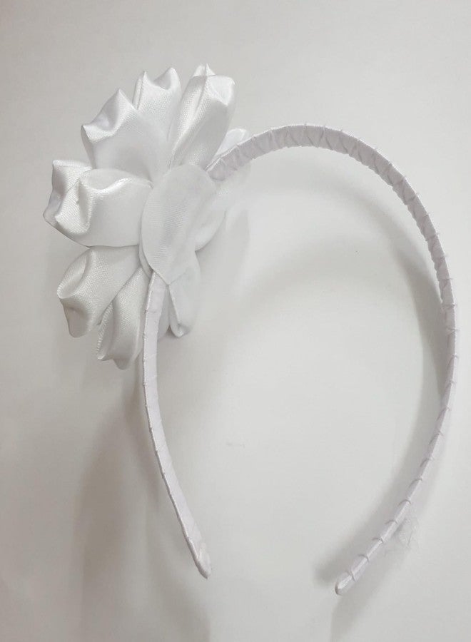 Belleza Crafting with Creativity Handmade White Big Flower Hairband | Stylish Zig Zag style in Headband/Hairband for Women & Girls | Elegant Hair Accessory for Party, Casual (Pack of 1) - Image 4