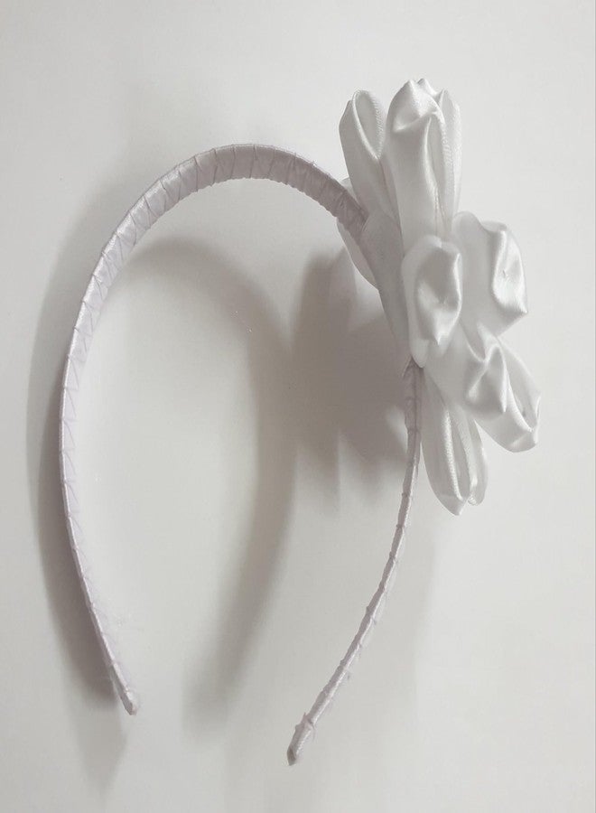 Belleza Crafting with Creativity Handmade White Big Flower Hairband | Stylish Zig Zag style in Headband/Hairband for Women & Girls | Elegant Hair Accessory for Party, Casual (Pack of 1) - Image 5