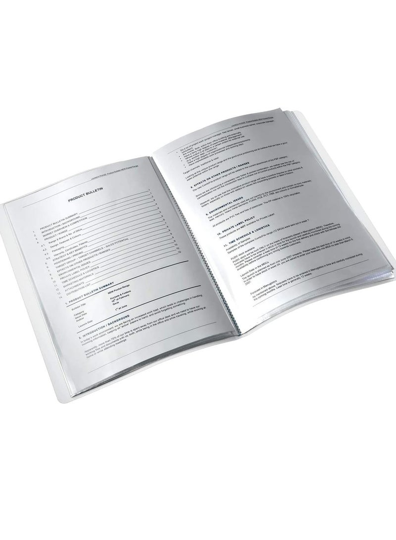 Maxi 20-Pocket Clear Pocket Display Presentation Book Purple Cover - Image 2