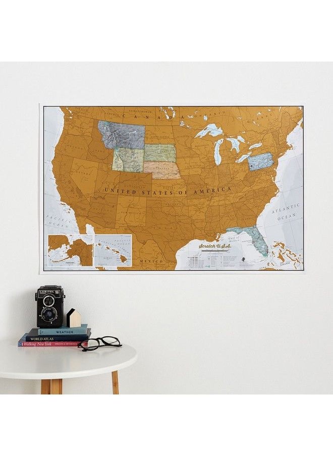 Maps International Scratch Off Map Of The Us Usa Wall Map Scratch Off Detailed Cartography Us States National Parks 24 X 36  - Image 3