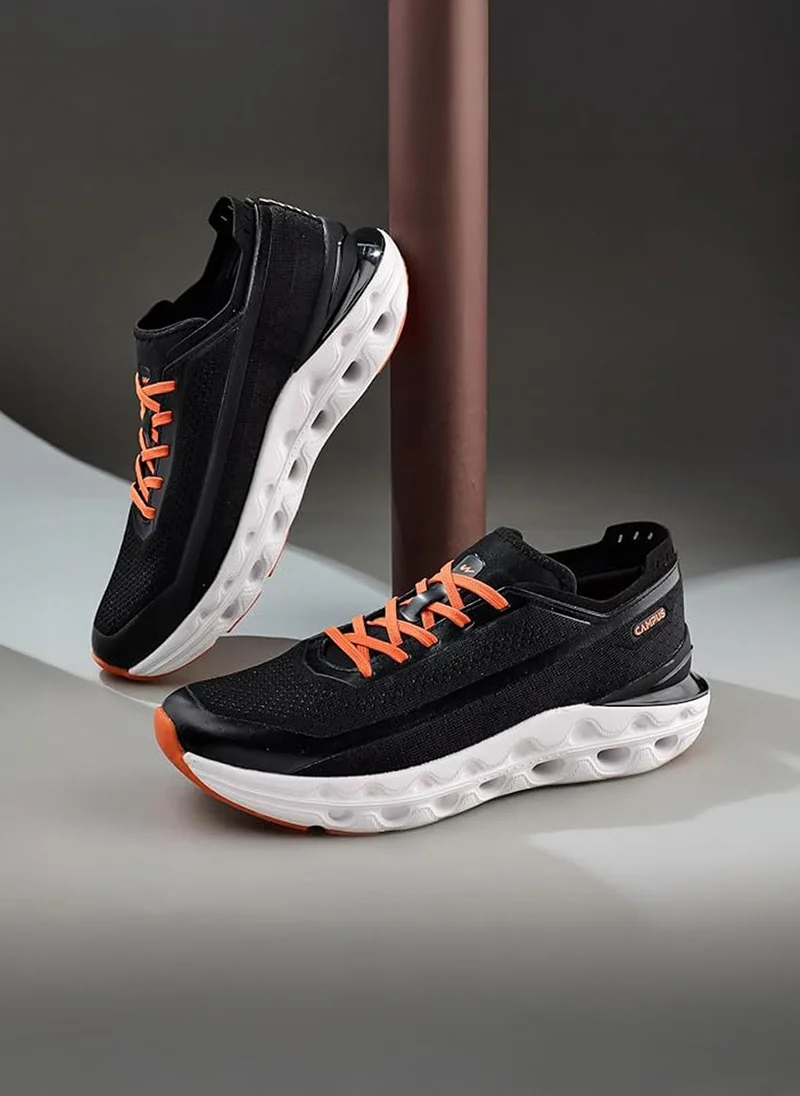 Campus Black Men Coil Pro Bubble Yoga Max Lace-Up Running Shoes-Black for Men | Best Price UAE