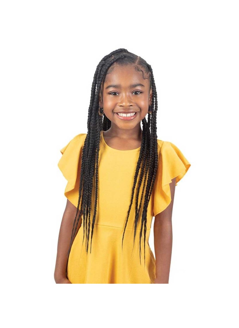 Shake-N-Go - Shake N Go Freetress Synthetic 3X Kids PreStretched Braids 28 Color1B OFF BLACK - Image 1