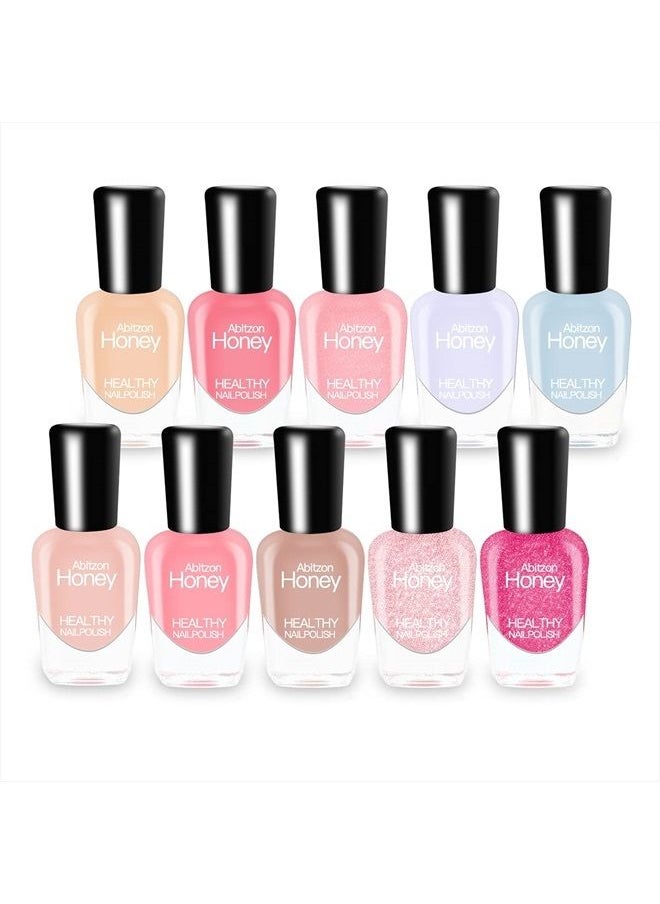 Abitzon - New Nail Polish Set (10 Bottles) - Non-Toxic Eco-Friendly Easy Peel Off & Quick Dry Water Based Nail Polish - Image 1
