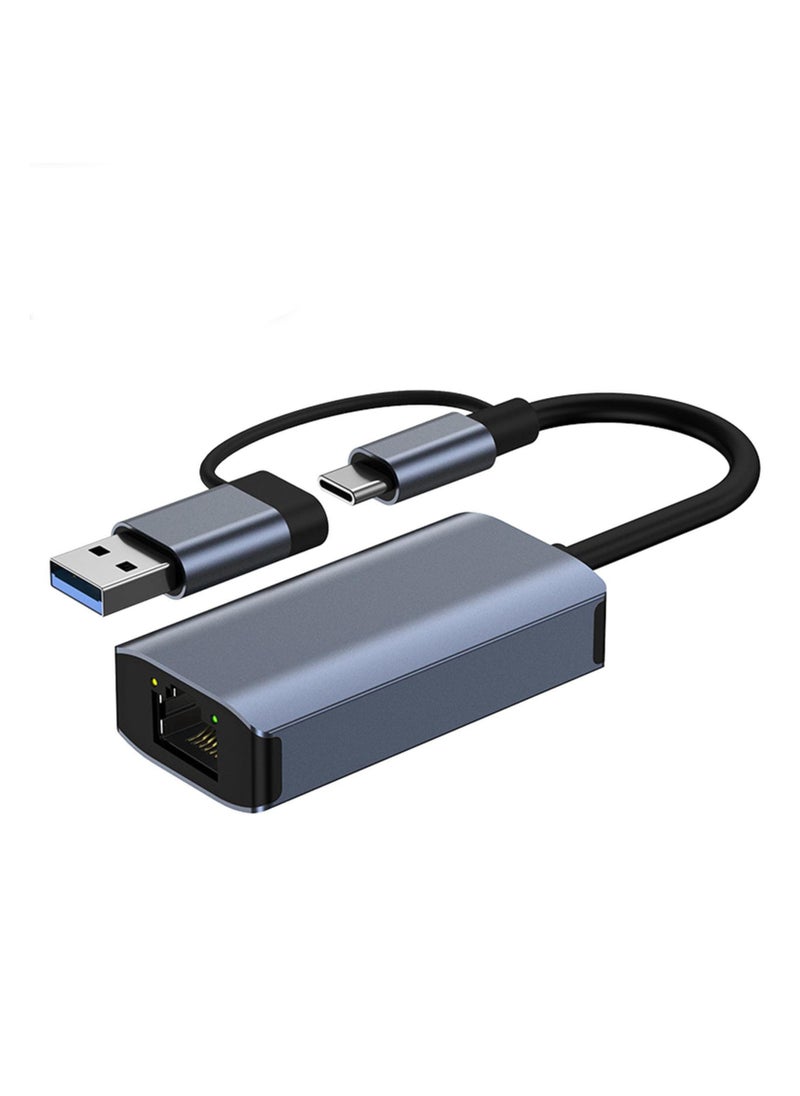 KASTWAVE محول USB C Ethernet، محول سريع USB إلى Ethernet، محول Type-C إلى RJ45 يعمل مع MacWindows، محول شبكة USB Ethernet للابتوب والأجهزة اللوحية وأجهزة الكمبيوتر  - Image 1