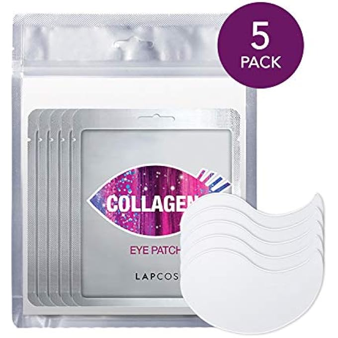 LAPCOS Collagen Eye Mask, Under Eye Patches to Firm and Smooth the Delicate Eye Area, Treatment for Puffy Tired Skin, Korean Beauty Favorite, 5-Pack - Image 3