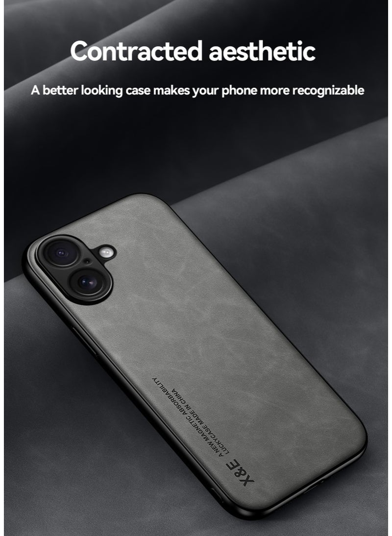 ICARLUS Case for iPhone 17 Cover Bumper Built-in Metal Plate Light Grey - Image 2