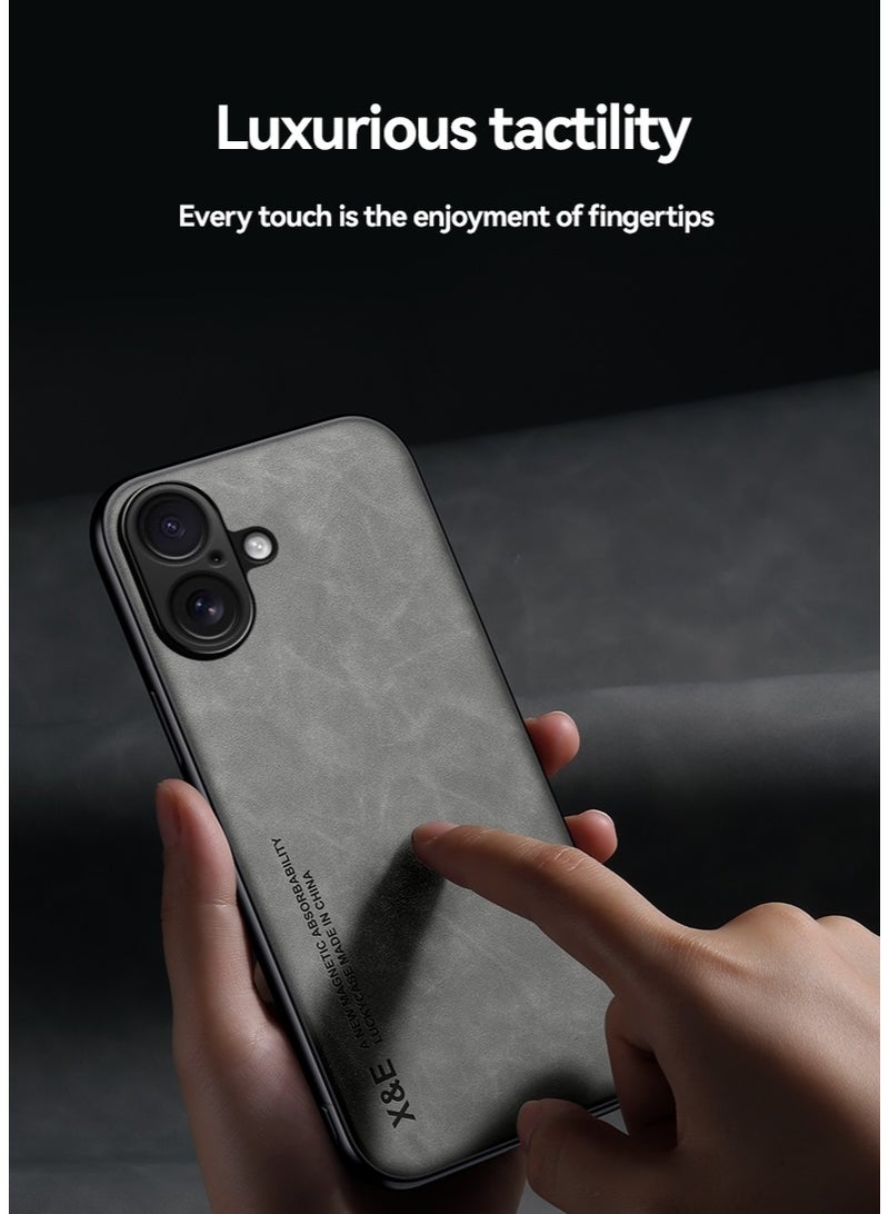 ICARLUS Case for iPhone 17 Cover Bumper Built-in Metal Plate Light Grey - Image 3