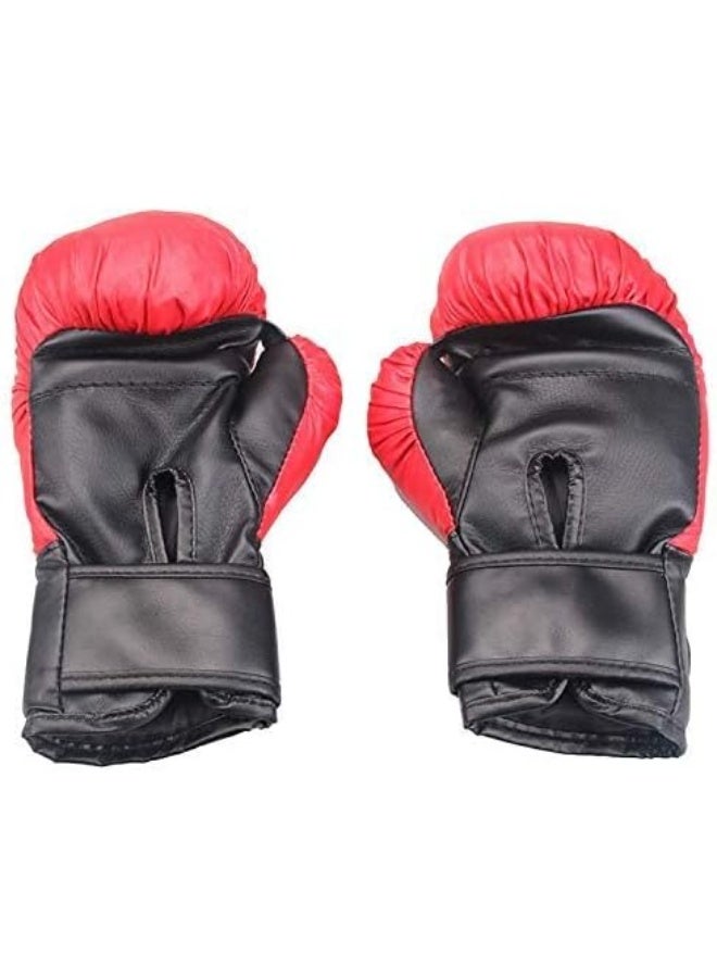 وولوكسنغ قفازات ملاكمة للأطفال من الجلد عالي الجودة قفازات تدريب ورياضة القتال والملاكمة التايلاندية بلون أحمر، حشوة سميكة لامتصاص الصدمات وحماية اليدين، تصميم مريح بمعصم لاصق قوي لتثبيت آمن، مثالية للتدريب في الجيم أو المنزل -العاب رياضيه - مستلزمات رياضيه ادوات جيم- - Image 3