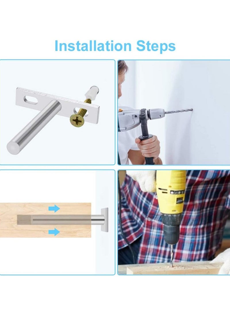 4 Pack Floating Shelf Bracket, 4 Inch 100mm Heavy Duty Hidden Shelf Brackets with 8 Pcs Mounting Screws for Wall Mounted Decoration Cabinet Furniture Shelf Support (Silver) - Image 4