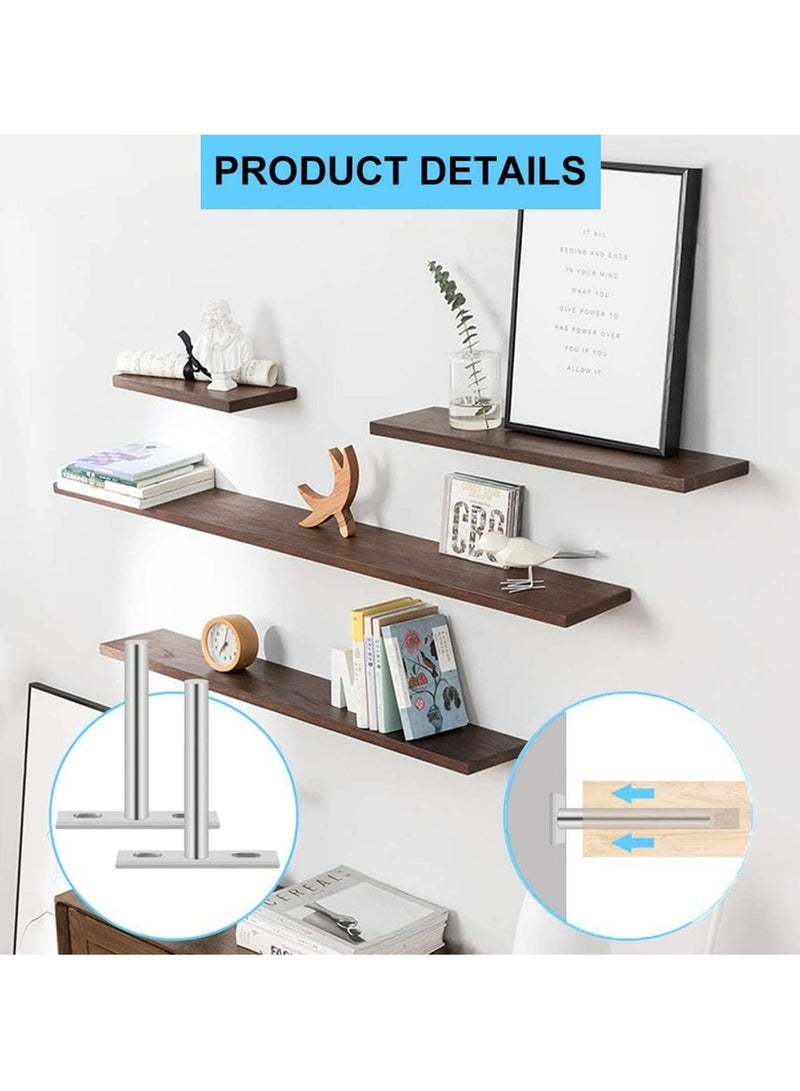 4 Pack Floating Shelf Bracket, 4 Inch 100mm Heavy Duty Hidden Shelf Brackets with 8 Pcs Mounting Screws for Wall Mounted Decoration Cabinet Furniture Shelf Support (Silver) - Image 5
