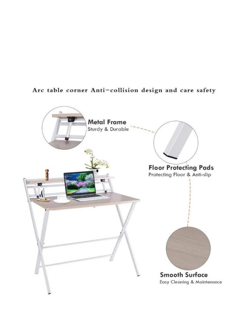 Folding Computer Desk, Multi Purpose Foldable Study Desk Workstation Game Table Home Office Simple Laptop Writing Table No Assembly Required (Beige) - pzsku/Z25415AF6E32BDF3D5A09Z/45/_/1703313889/c7212d68-f7a8-4f6f-a5c4-1764d0c22888