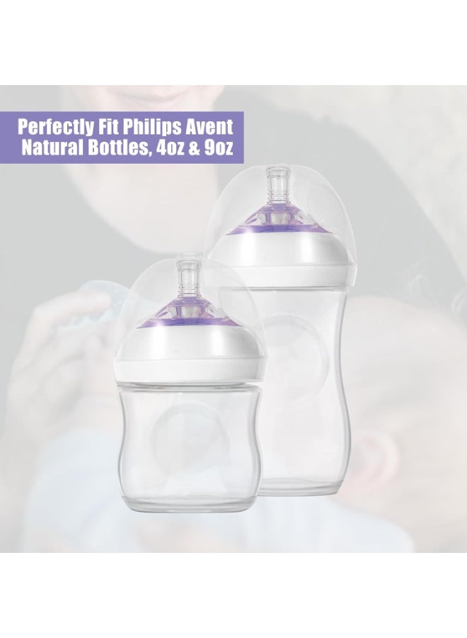 PEUTIER 4PCS Baby Bottle Cap Replacement Cover for Avent Natural Bottles 4oz & 9oz, BPA Free Baby Bottle Replacement Dome Caps Lids Dome Tops for Plastic and Glass Baby Feeding Bottles - Image 5