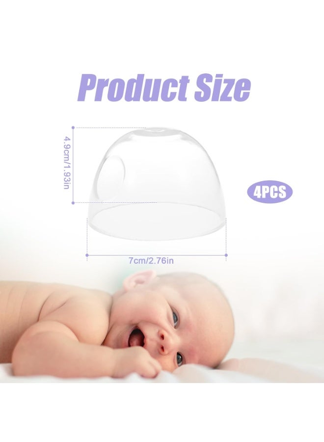 PEUTIER 4PCS Baby Bottle Cap Replacement Cover for Avent Natural Bottles 4oz & 9oz, BPA Free Baby Bottle Replacement Dome Caps Lids Dome Tops for Plastic and Glass Baby Feeding Bottles - Image 2