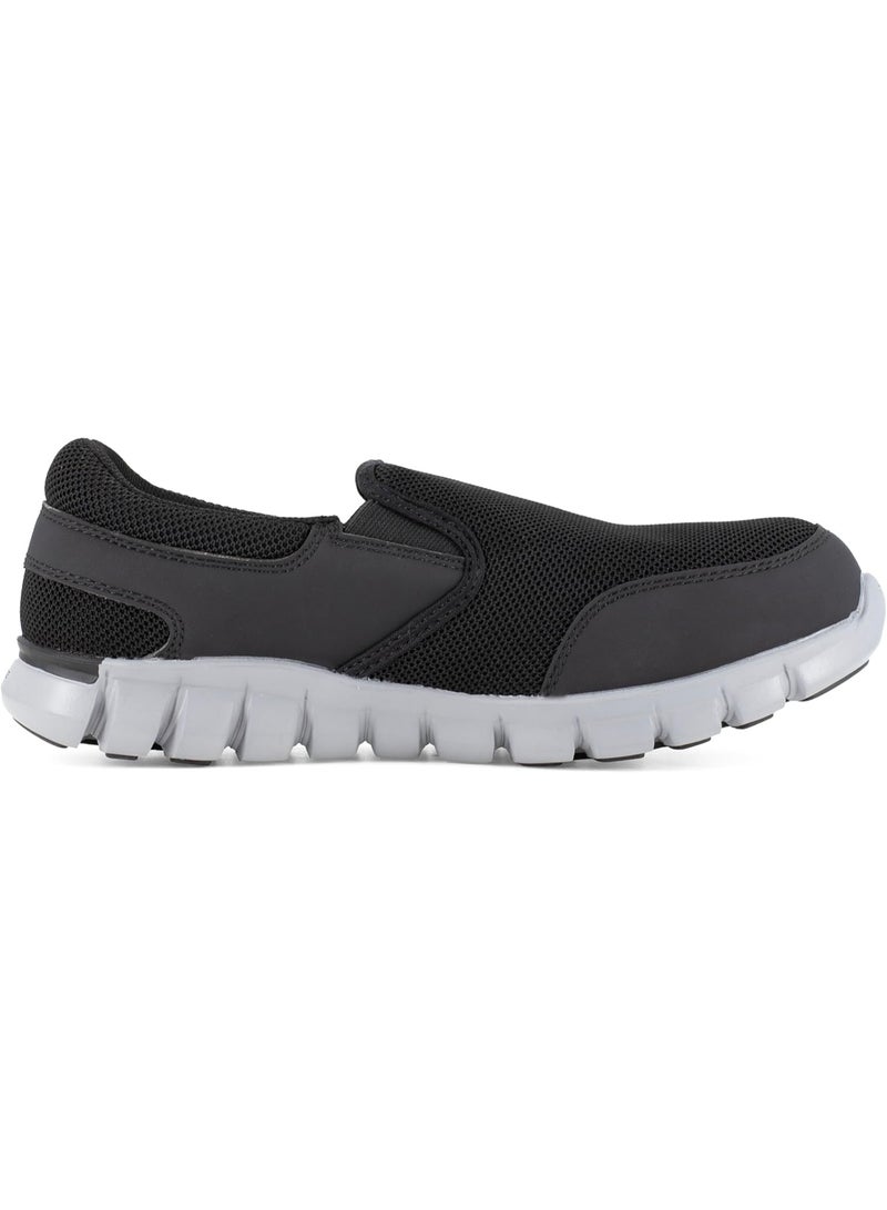 Reebok Work حذاء سلامة للرجال بمقدمة ألمنيوم مقاوم للانزلاق قابل للتهوية وخفيف للعمل الصناعي RB4037 Sublite Cushion أسود - Image 4