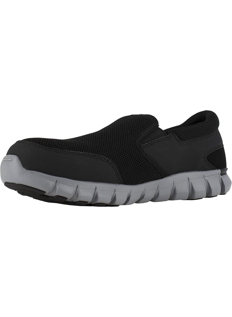 Reebok Work حذاء سلامة للرجال بمقدمة ألمنيوم مقاوم للانزلاق قابل للتهوية وخفيف للعمل الصناعي RB4037 Sublite Cushion أسود - Image 3