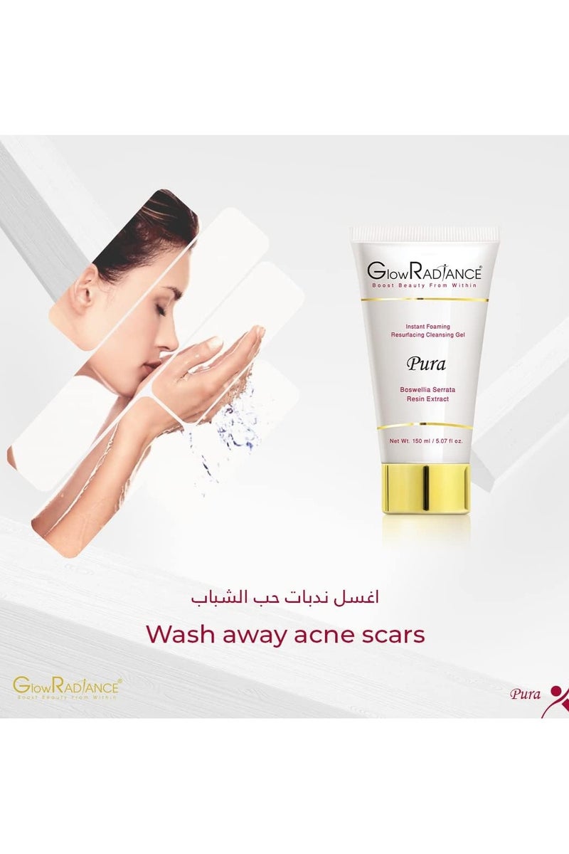 Glow Radiance Pura Cleansing Gel â 150ml | Brightening & Gentle Face Cleanser with Boswellia Serrata Extract | Suitable for All Skin Types - Image 4