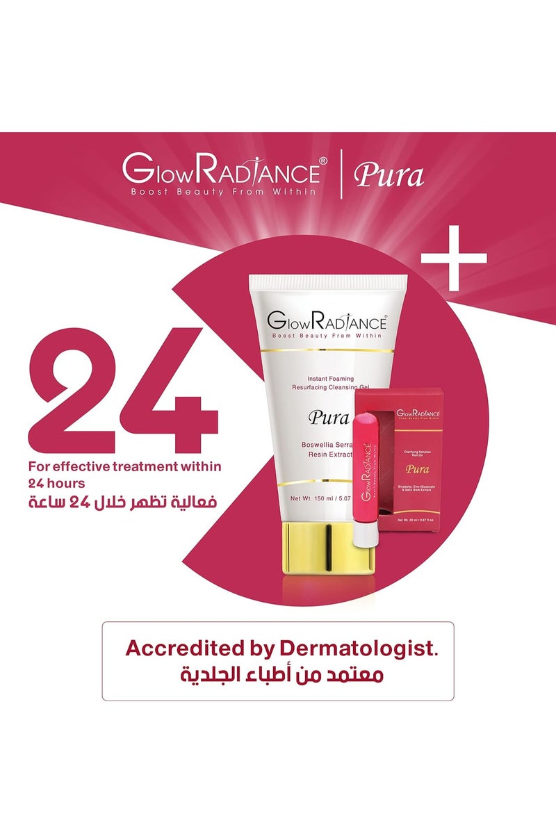 Glow Radiance Pura Cleansing Gel â 150ml | Brightening & Gentle Face Cleanser with Boswellia Serrata Extract | Suitable for All Skin Types - Image 2