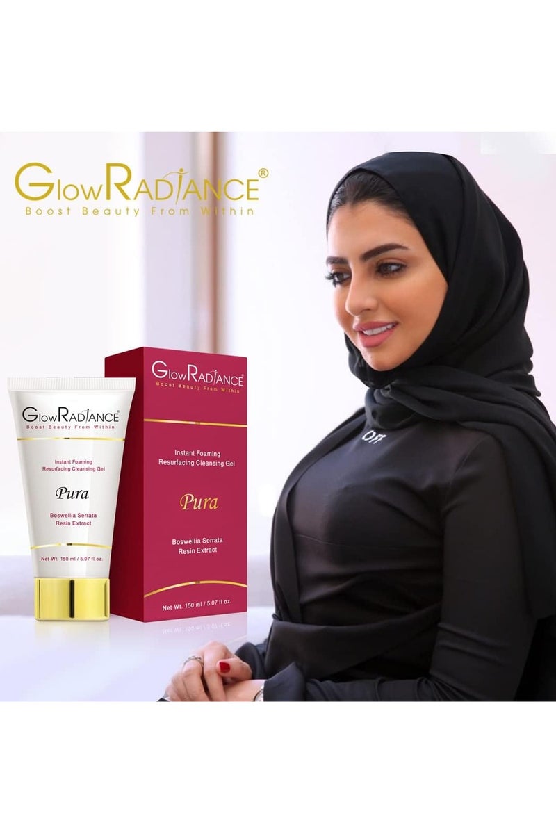 Glow Radiance Pura Cleansing Gel â 150ml | Brightening & Gentle Face Cleanser with Boswellia Serrata Extract | Suitable for All Skin Types - Image 5
