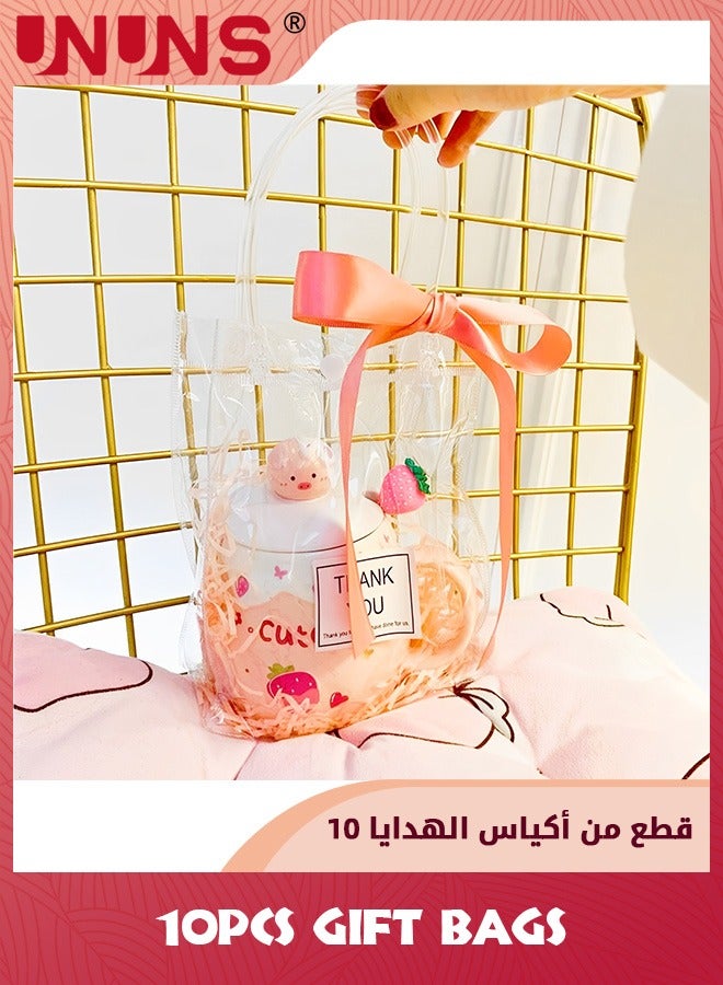 UNUNS 18 Pack Clear Plastic Gift Bags With Handle,25cmx20cmx7cm Reusable PVC Wrap Tote Bags For Shopping Retail Goodies Business Boutique Wedding Birthday Baby Shower Party - Image 4