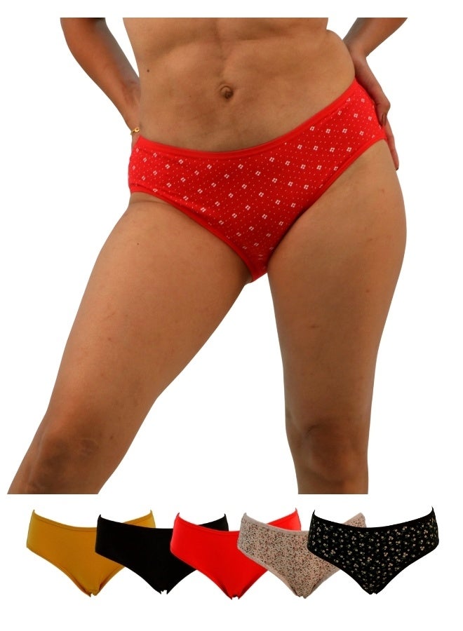JOANNA JOANNA D101 Women's Floral Design Mid Rise 6-Pack Panties, Multicolor  - Image 1