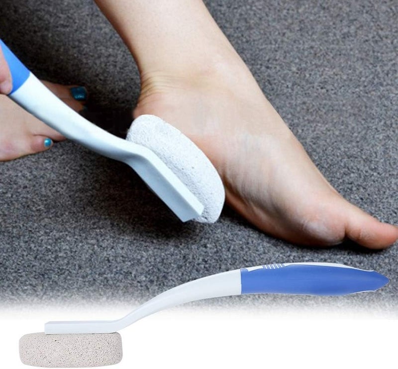 Yinhing Exfoliating Pumice Stone On A StickPumice Brush Foot BrushBath Body Brush Long Handle Remove Dead Skin Cutin Foot File Scrubber with Scrubbing Pumice Stone for Foot - Image 2