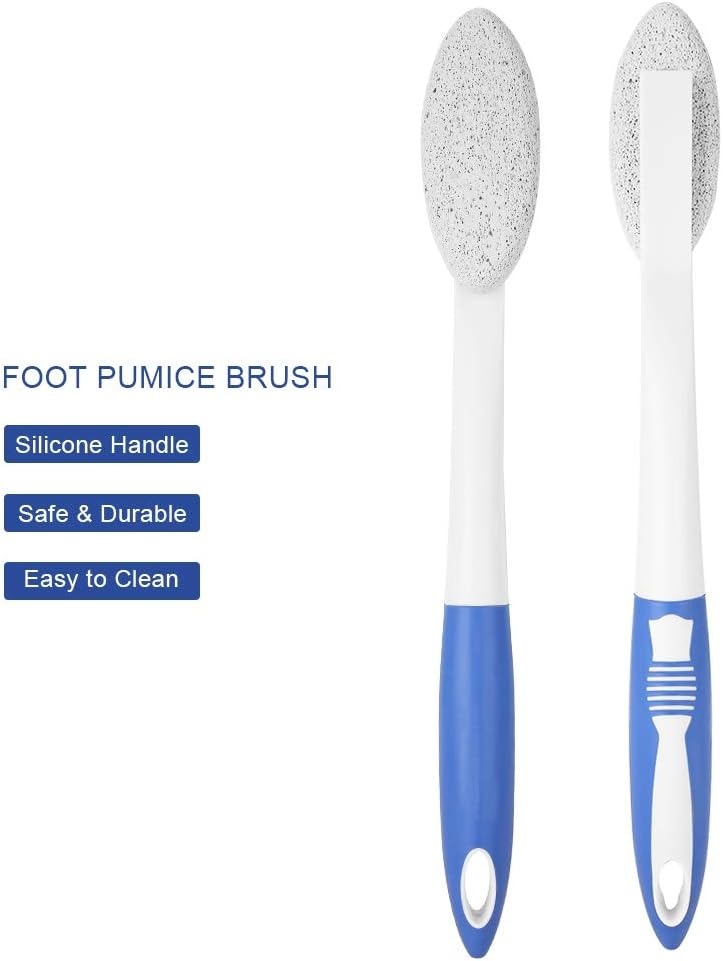 Yinhing Exfoliating Pumice Stone On A StickPumice Brush Foot BrushBath Body Brush Long Handle Remove Dead Skin Cutin Foot File Scrubber with Scrubbing Pumice Stone for Foot - Image 4