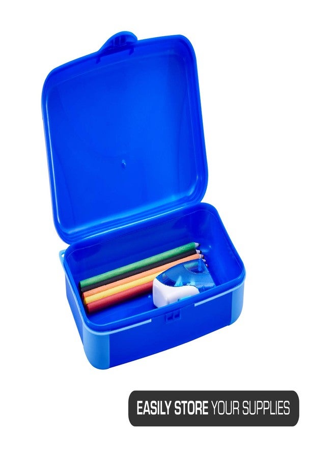 LockerMate It's Academic Hard Pencil Case, Durable Plastic Pencil Box, Kid-Friendly Colors in Blue & Turquoise, 2-Pack - Image 4