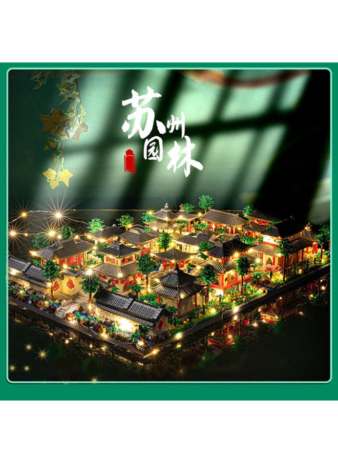 Suzhou Garden Compatible With Lego Building Blocks Adult High Difficulty Large Chinese Style Building Boy Birthday Gift-Color:[36cm Large Color Box] Large Suzhou Garden/Back Garden [4,000 + Particles] C-Specifications:[Color Box Lighting Model] Product Plus Lighting Kit