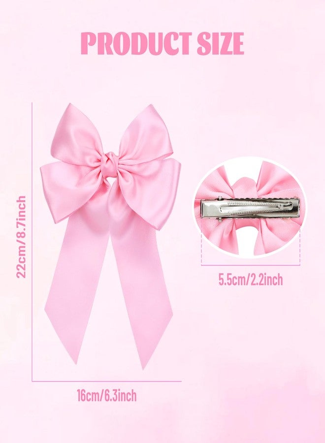 Dizila 8 Pieces Silky Satin Oversized Big Hair Bow Alligator Hair Clips French Barrettes Accessories for Women Girls Teens Kids - Image 2