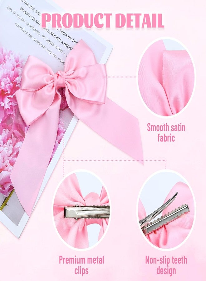 Dizila 8 Pieces Silky Satin Oversized Big Hair Bow Alligator Hair Clips French Barrettes Accessories for Women Girls Teens Kids - Image 3
