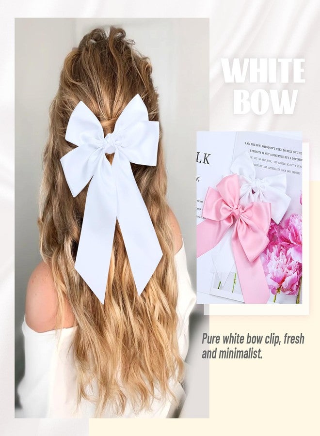 Dizila 8 Pieces Silky Satin Oversized Big Hair Bow Alligator Hair Clips French Barrettes Accessories for Women Girls Teens Kids - Image 4