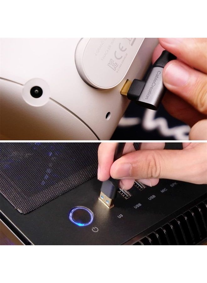 CableCreation كابل ربط بطول 16 قدم متوافق مع Meta Quest Pro/Quest2/Pico4، كابل USB إلى USB C 3.1 بسرعة 5Gbps ملحقات سماعات VR لألعاب الكمبيوتر كابل ربط بطول 5 أمتار - Image 1