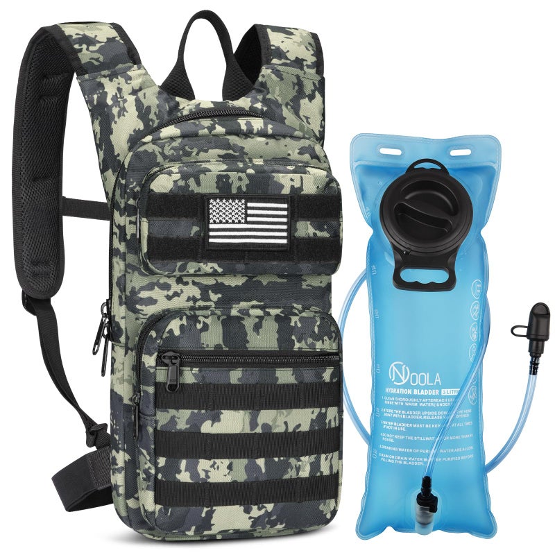 NOOLA Hydration Backpack with 3L TPU Water Bladder, Tactical Molle Water Backpack for Men Women, Hydration Pack for Hiking, Biking, Running and Climbing, Shadowstand - Image 1