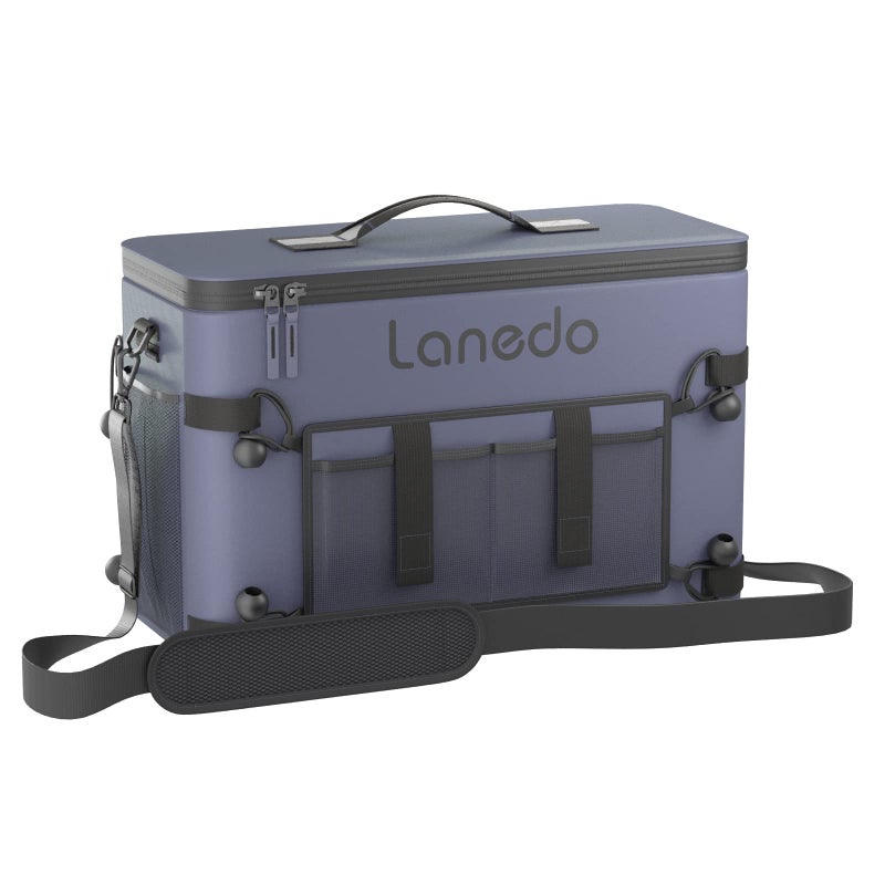 Lanedo Deep Freeze Cooler Soft Sided Cooler Bag 34 Can Collapsible Insulated Ice Chest Large Leakproof Camping Travel Cooler for Kayaking Beach