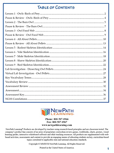 New Path Learning NewPath Learning-14-6715 Owls and Owl Pellet Dissection Resource Guide - Self-Directed Readings, Illustrated Explanations - Image 2