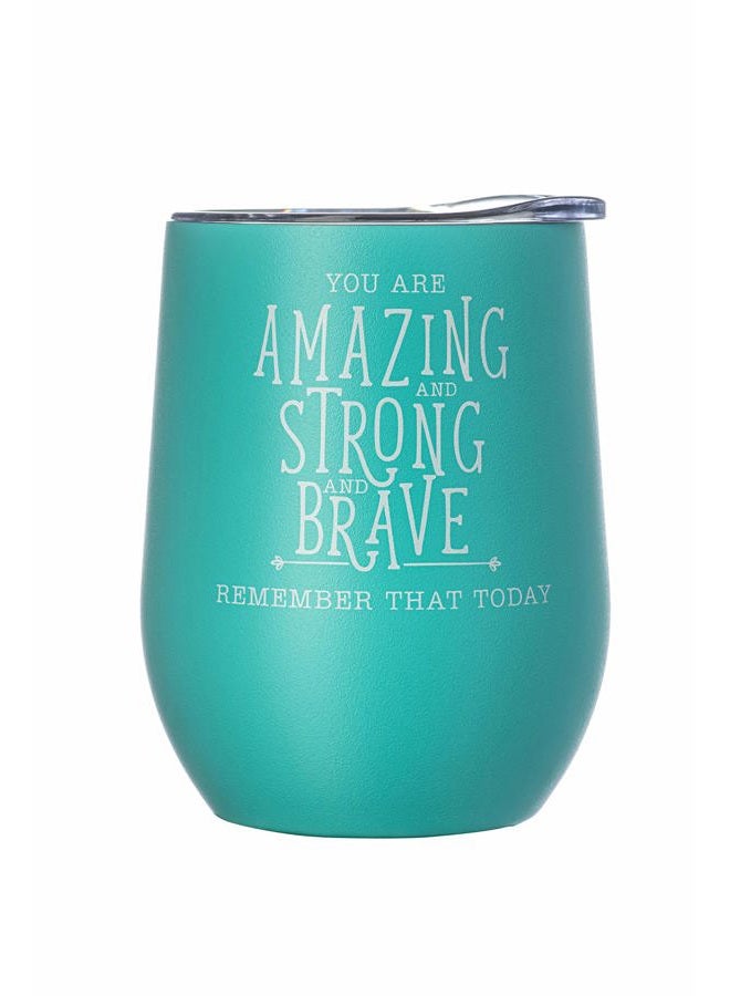 DIVERSEBEE Inspirational Thank You Gifts for Women, Mom, Girls, Wife, Girlfriend, Coworker, Nurses, Best Friend, Encouragement Birthday Wine Gifts for Her - Insulated Wine Tumbler Cup with Lid (Aqua) - Image 1