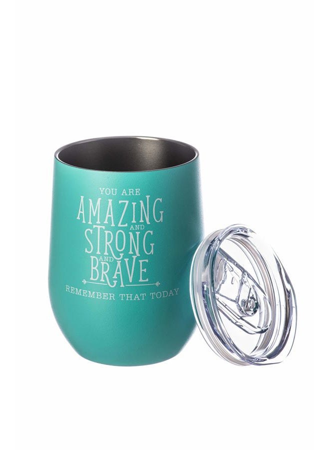 DIVERSEBEE Inspirational Thank You Gifts for Women, Mom, Girls, Wife, Girlfriend, Coworker, Nurses, Best Friend, Encouragement Birthday Wine Gifts for Her - Insulated Wine Tumbler Cup with Lid (Aqua) - Image 2