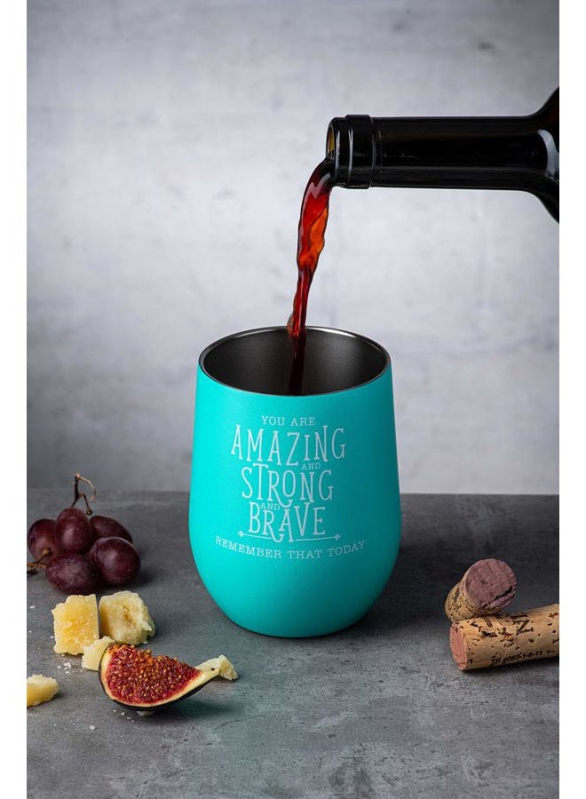 DIVERSEBEE Inspirational Thank You Gifts for Women, Mom, Girls, Wife, Girlfriend, Coworker, Nurses, Best Friend, Encouragement Birthday Wine Gifts for Her - Insulated Wine Tumbler Cup with Lid (Aqua) - Image 4
