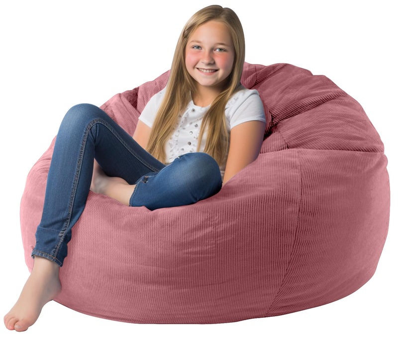 Dafftos Bean Bag Cover For Organizing Children Plush Toys Or Memory Foam Stuffed Animal Bean Bag Storage Soft Washable Premium Corduroy Organizer Keep Room Clutter Stuffable (Without Filling) X-Large - Image 1